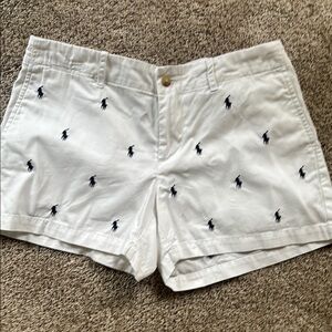 Polo by Ralph Lauren White Shorts with Embroidered Details